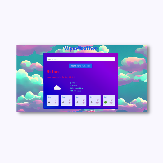 Weather web app project preview